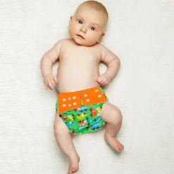On-The-Go Orange And Green Reusable Diaper