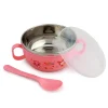 On-The-Go Pink Steel Bowl & Spoon Tiffin Set