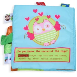Oodles Owl Educational Learning 3D Cloth Book With Rustle Paper - Multicolour