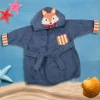 Orange Stripe Blue Star Bathrobe