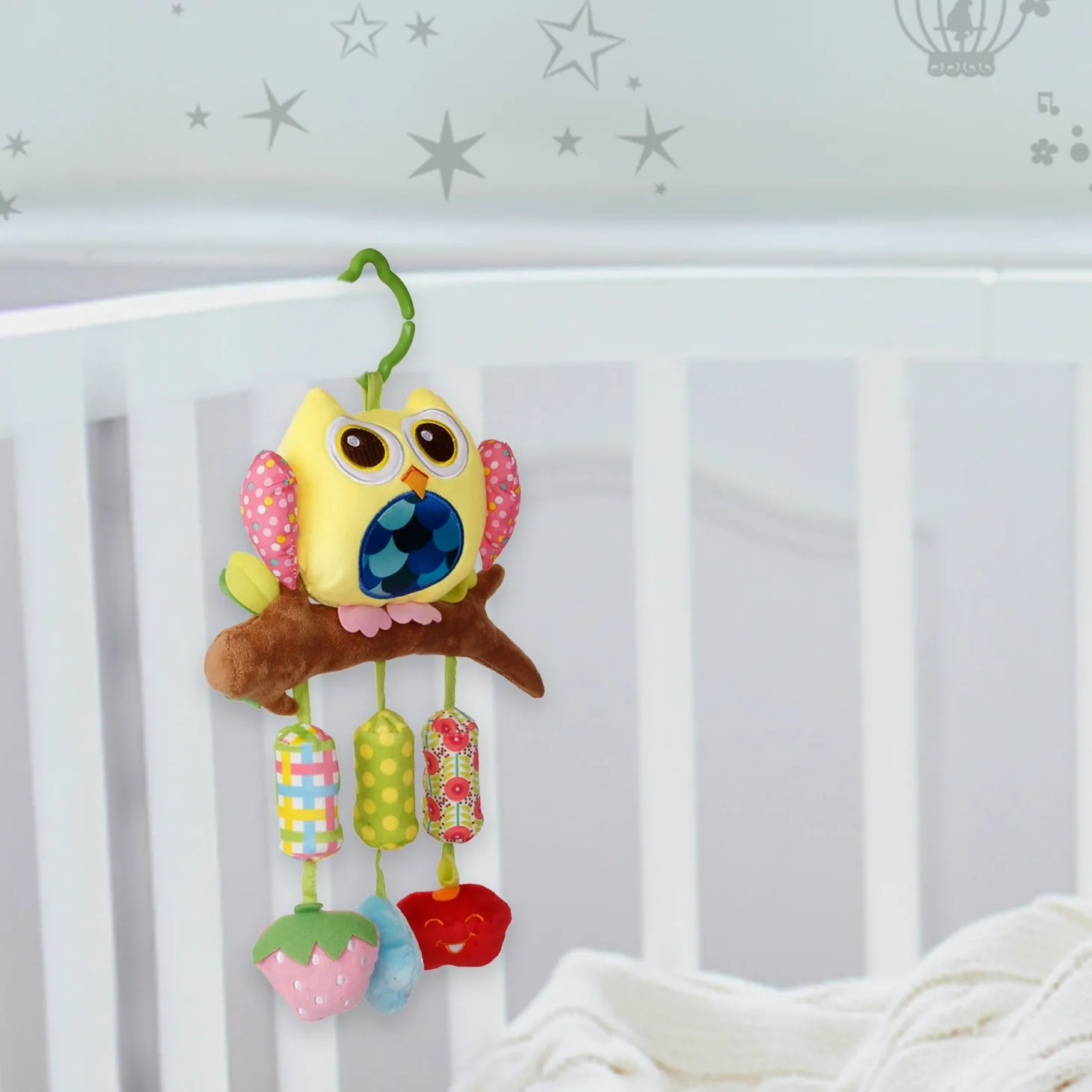 Owl Yellow Musical Hanging Training Toy