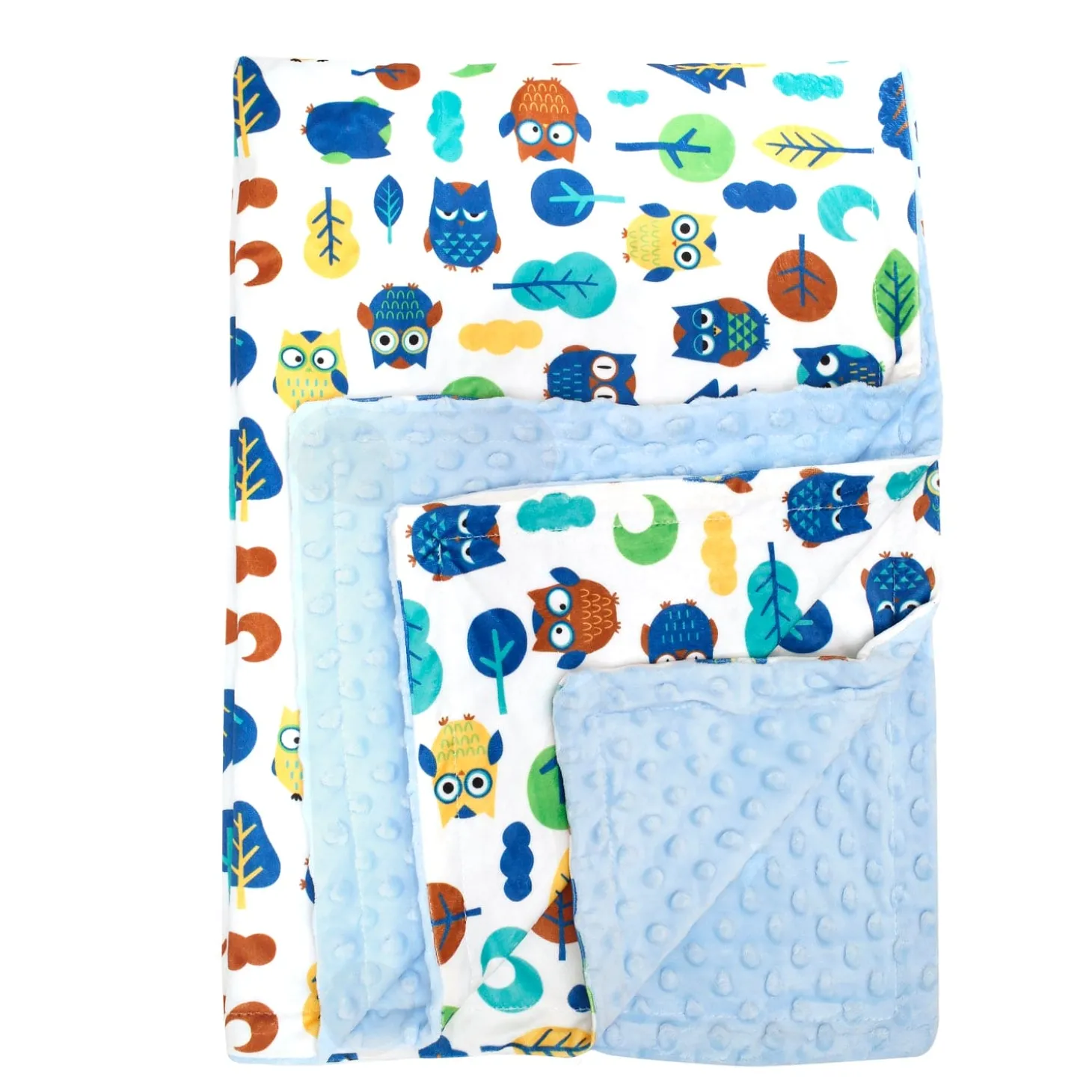 Owls In The Forest Blue Blanket
