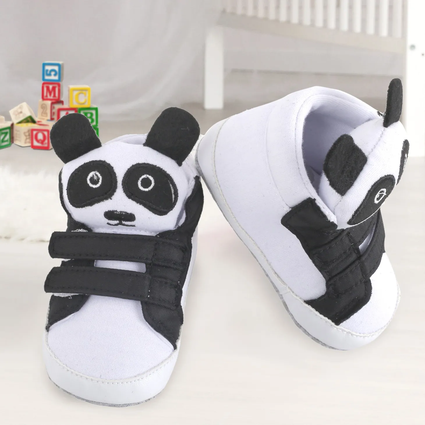 Panda Black Velcro Booties