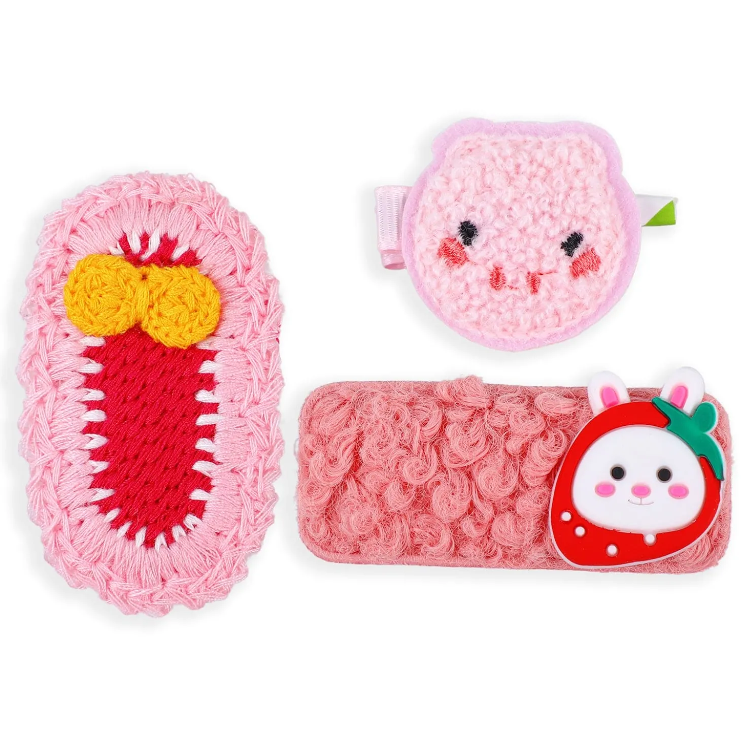 Penelope Floral Hair Clips Set 9 Pcs - Pink