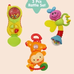 Phone Monkey And Butterfly Multicolour Set of 3 Rattle Toys