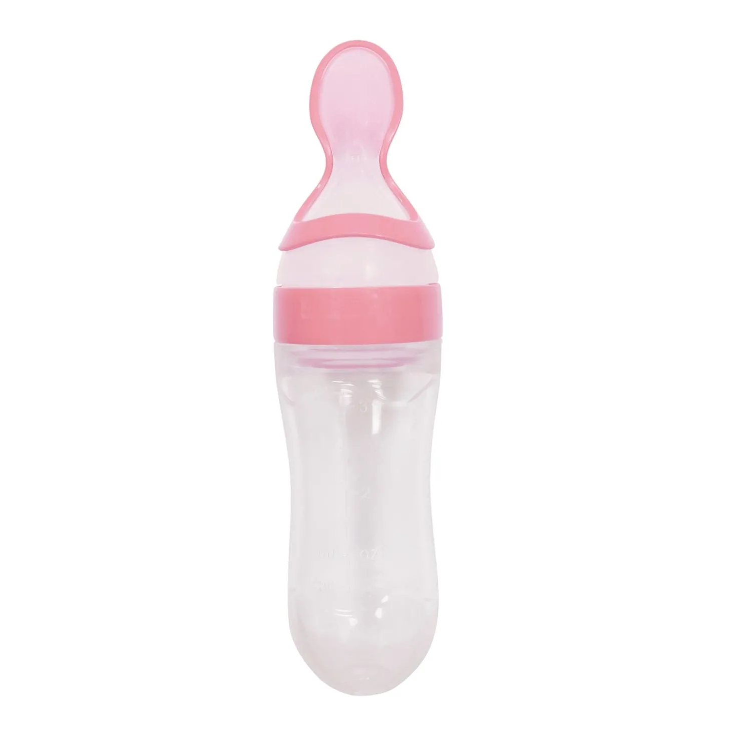 Pink 90 Ml Squeeze Bottle Feeder With Dispensing Spoon