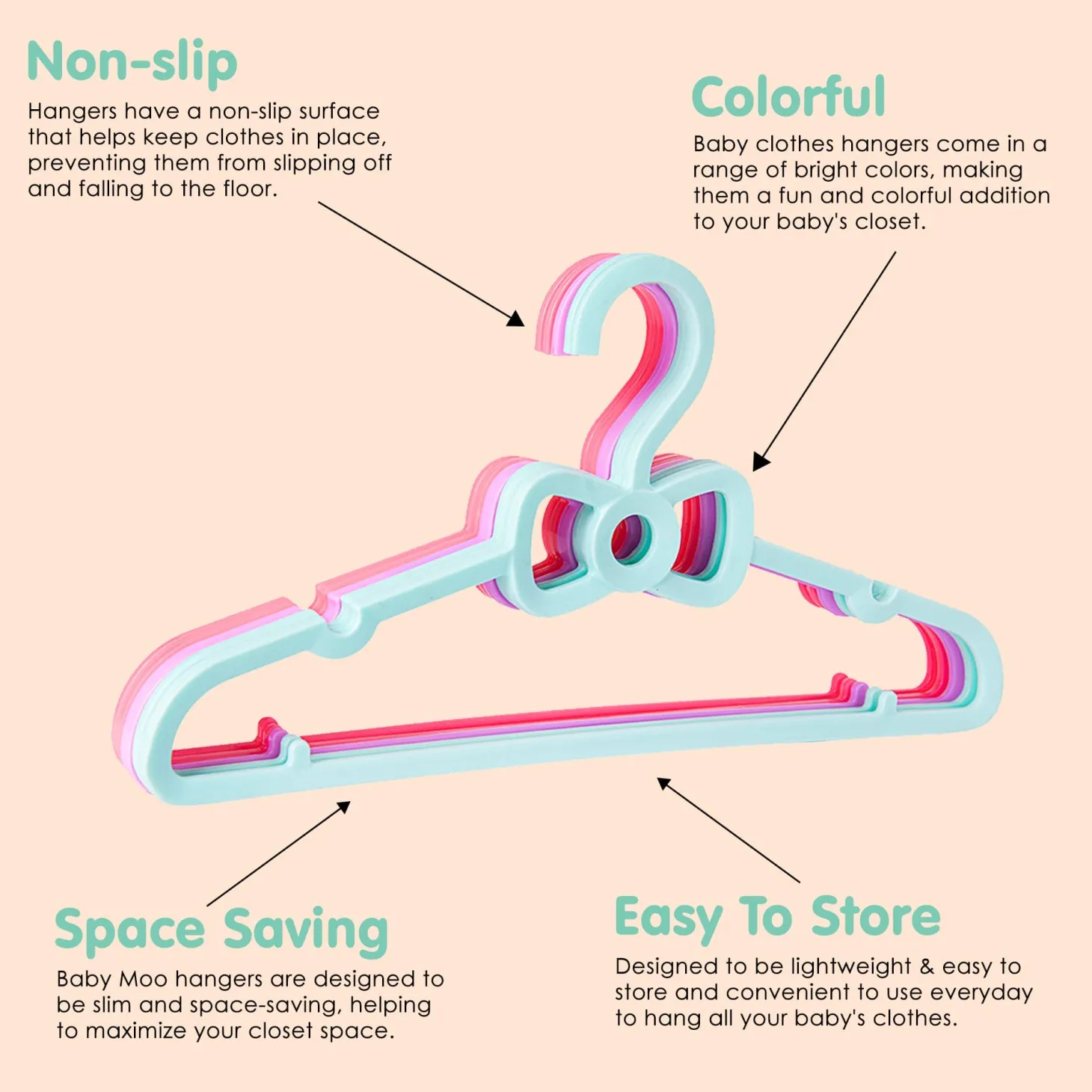 Plain Multicolour 5 Pk Baby Hanger