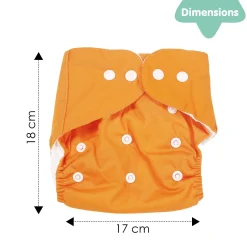 Plain Orange Reusable Diaper