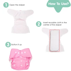 Plain Pink Reusable Diaper