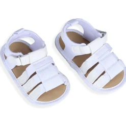 Plain Stylish And Comfortable Open Toe Sandal Booties - White