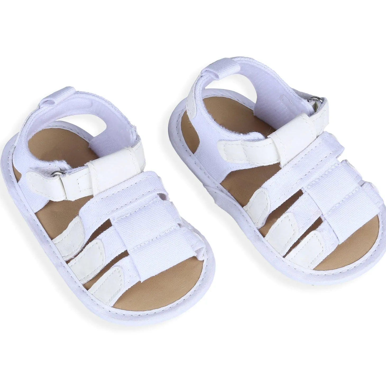 Plain Stylish And Comfortable Open Toe Sandal Booties - White