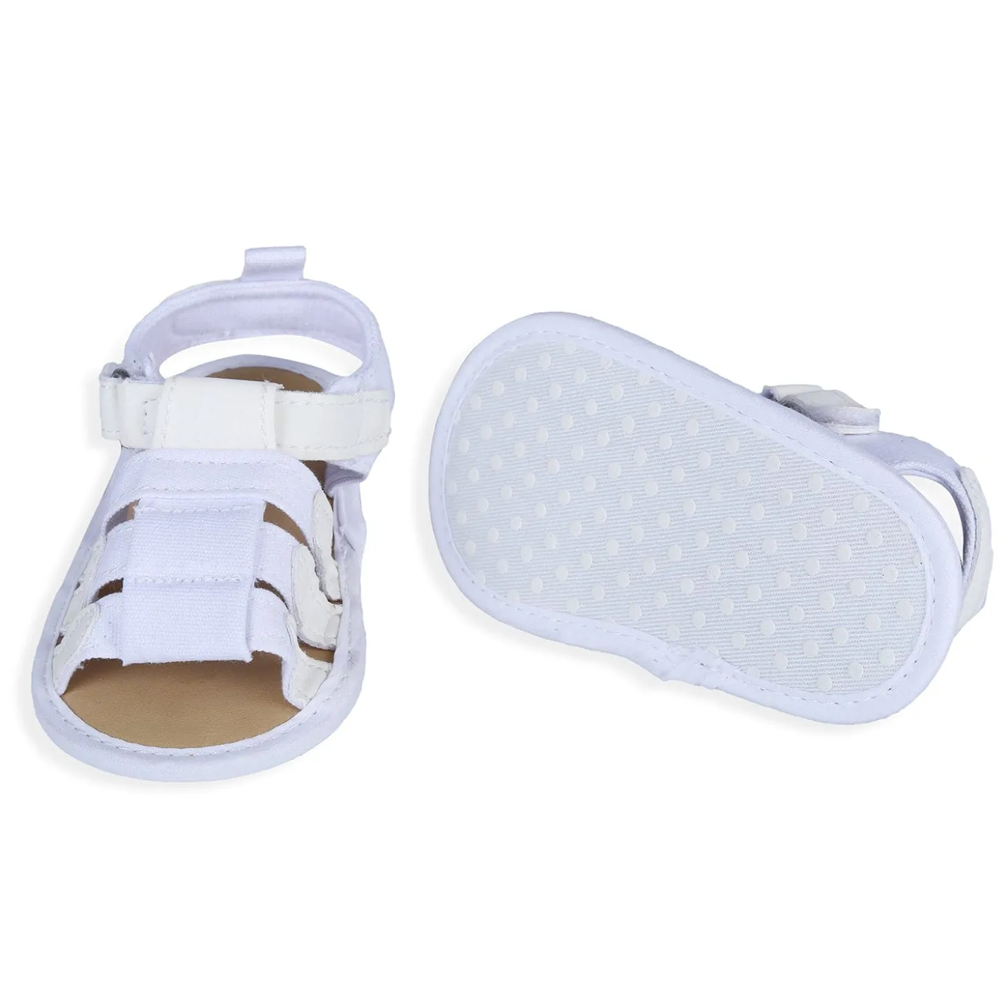 Plain Stylish And Comfortable Open Toe Sandal Booties - White