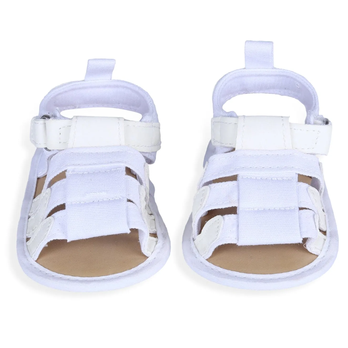 Plain Stylish And Comfortable Open Toe Sandal Booties - White