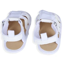 Plain Stylish And Comfortable Open Toe Sandal Booties - White