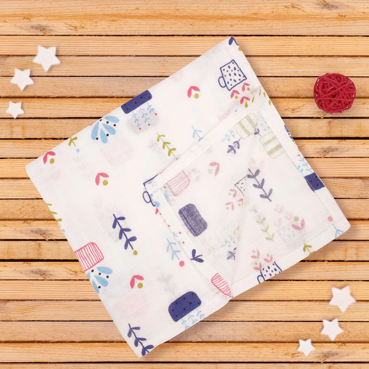 Plant Lover Multicolour Muslin Swaddle