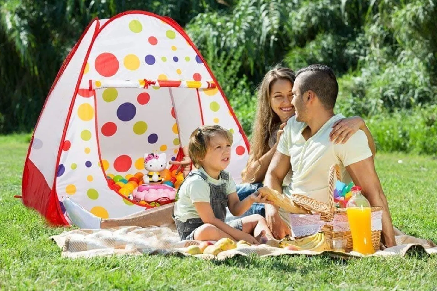 Playtime Foldable Ball Pit Tent Polka Dotted - Red