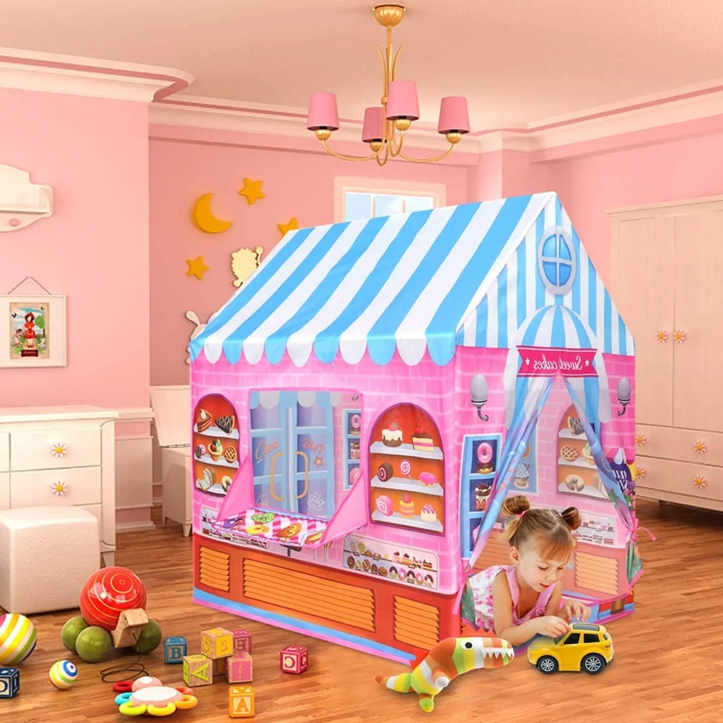 Playtime Foldable Tent House Cake Shop - Pink