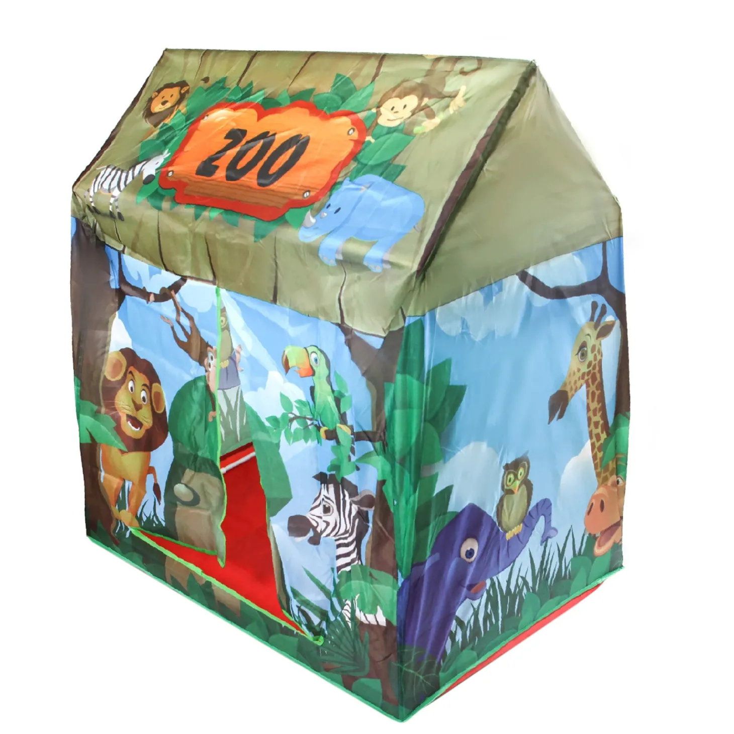 Playtime Foldable Tent House Zoo - Green
