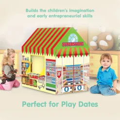 Playtime Foldable Tent House Supermarket - Multicolour