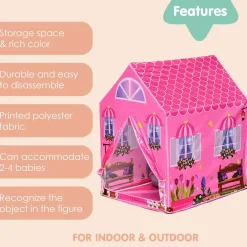 Playtime Foldable Tent House Princess Home - Pink