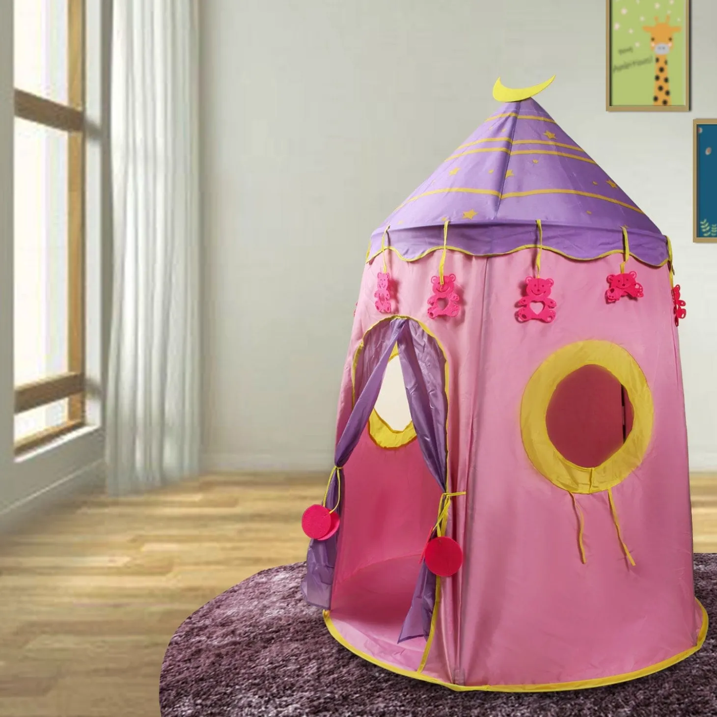 Playtime Foldable Tent House Star Teddy - Pink