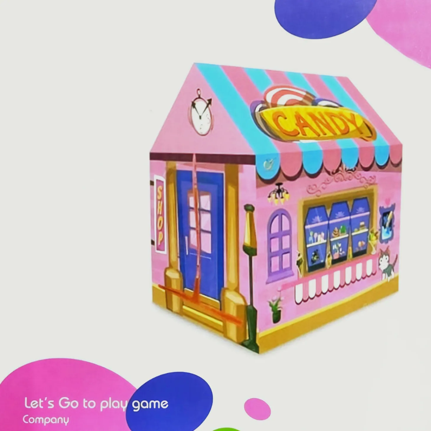 Playtime Foldable Tent House Candy Shop - Pink
