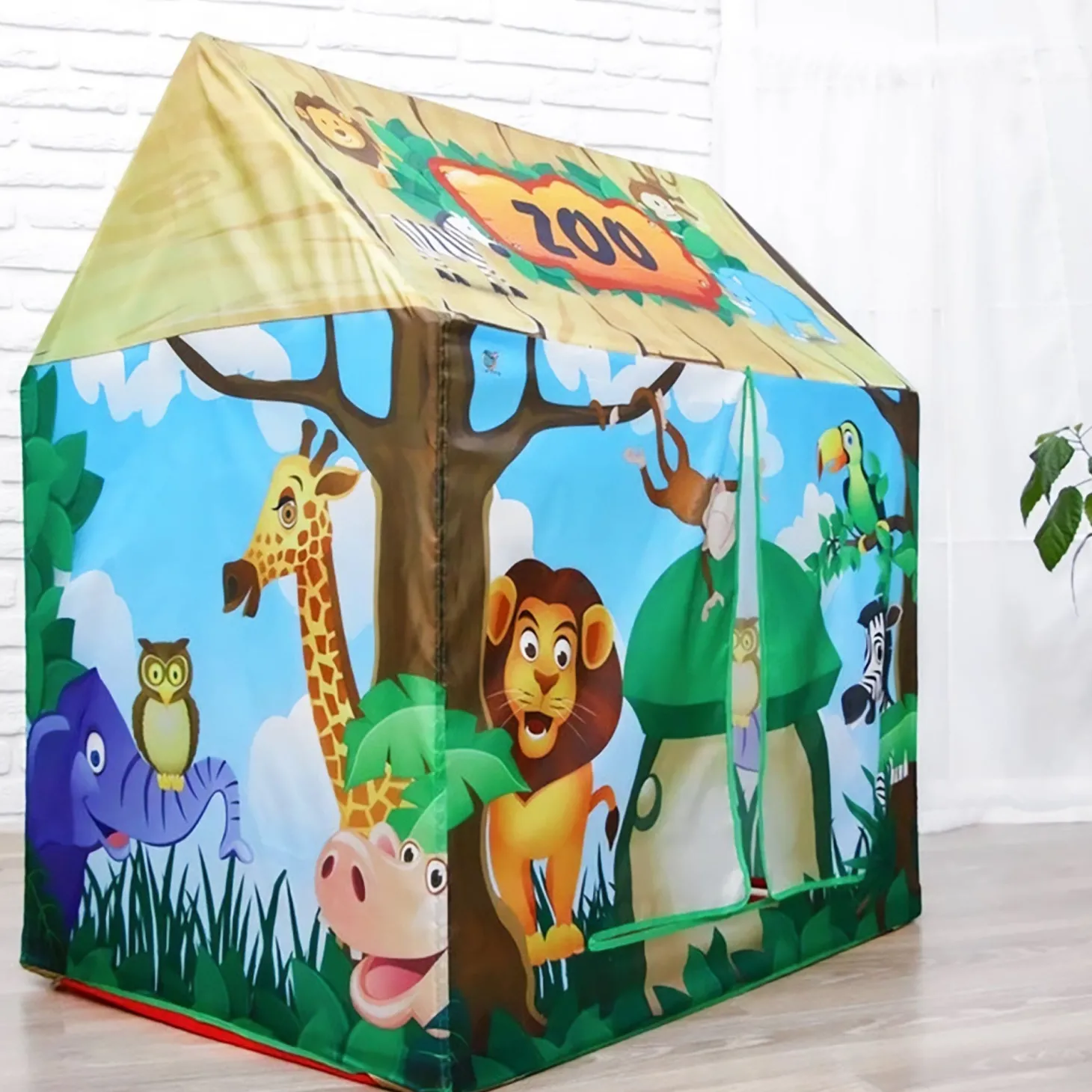 Playtime Foldable Tent House Zoo - Green