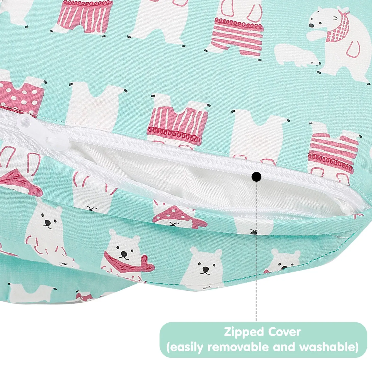 Polar Bear Sea Green Feeding Pillow