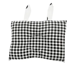 Polka And Plaid Black Dot Double Sided Pillow
