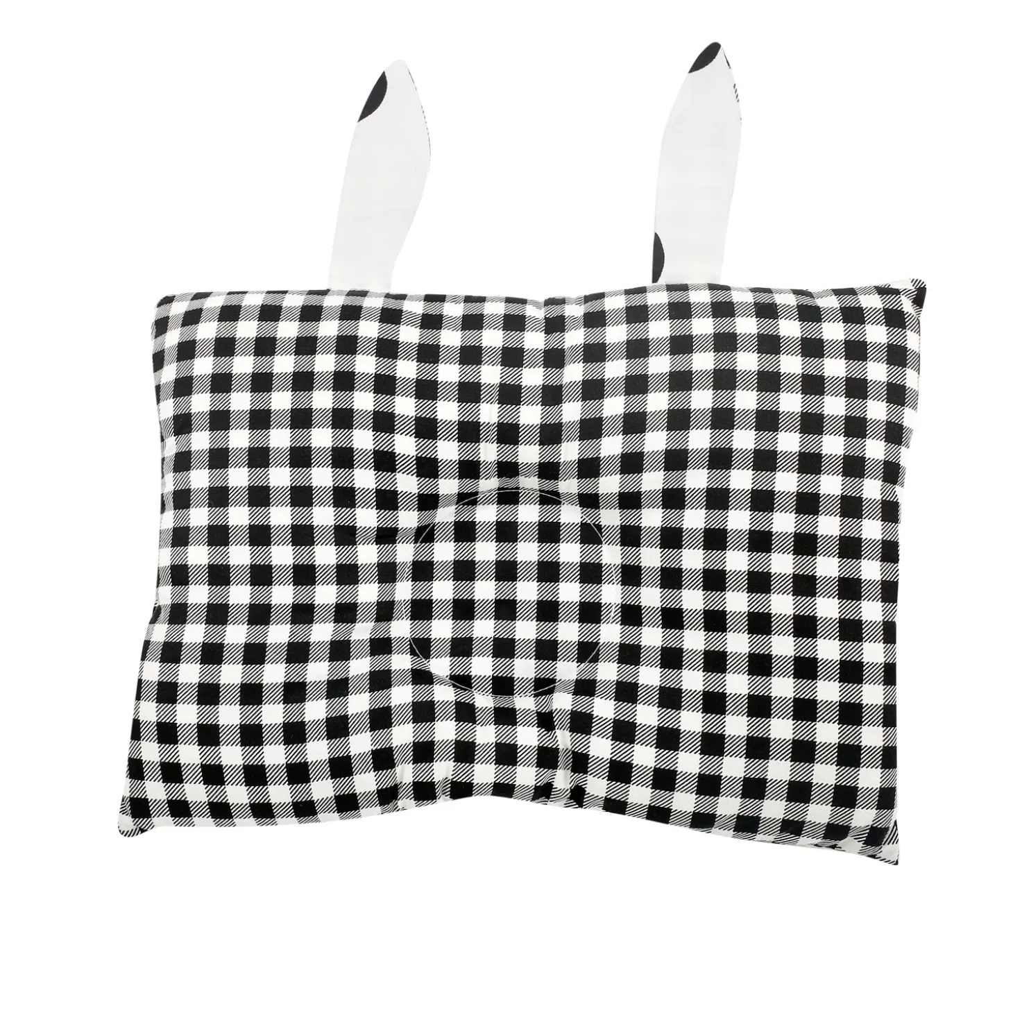 Polka And Plaid Black Dot Double Sided Pillow