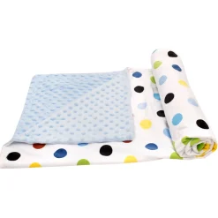 Polka Dot Printed Blue Blanket