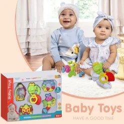 Premium Multicolour Set of 5 Musical Rattle Toys With Light