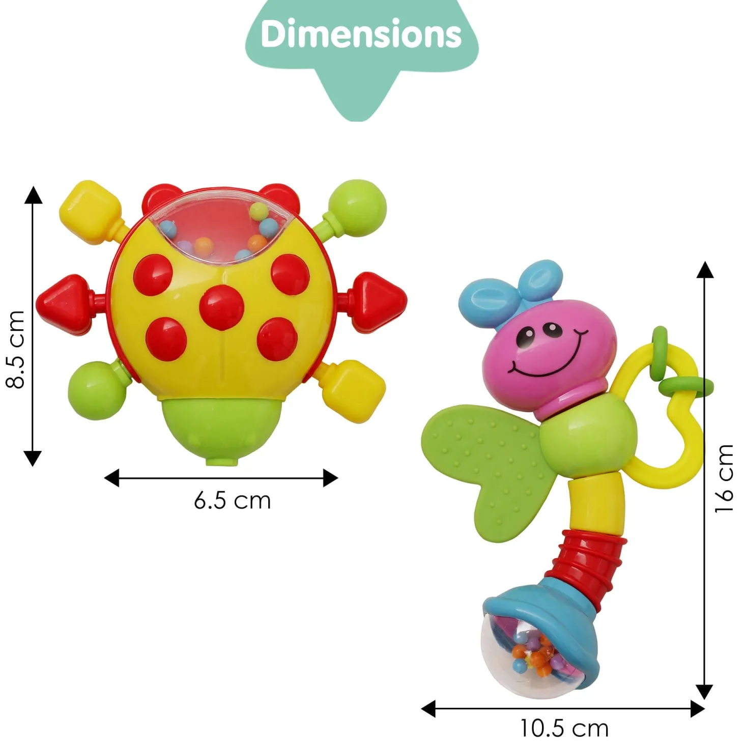 Premium Multicolour Set of 5 Musical Rattle Toys With Light