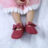 Pretty Bow Maroon Booties