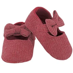 Pretty Bow Maroon Booties