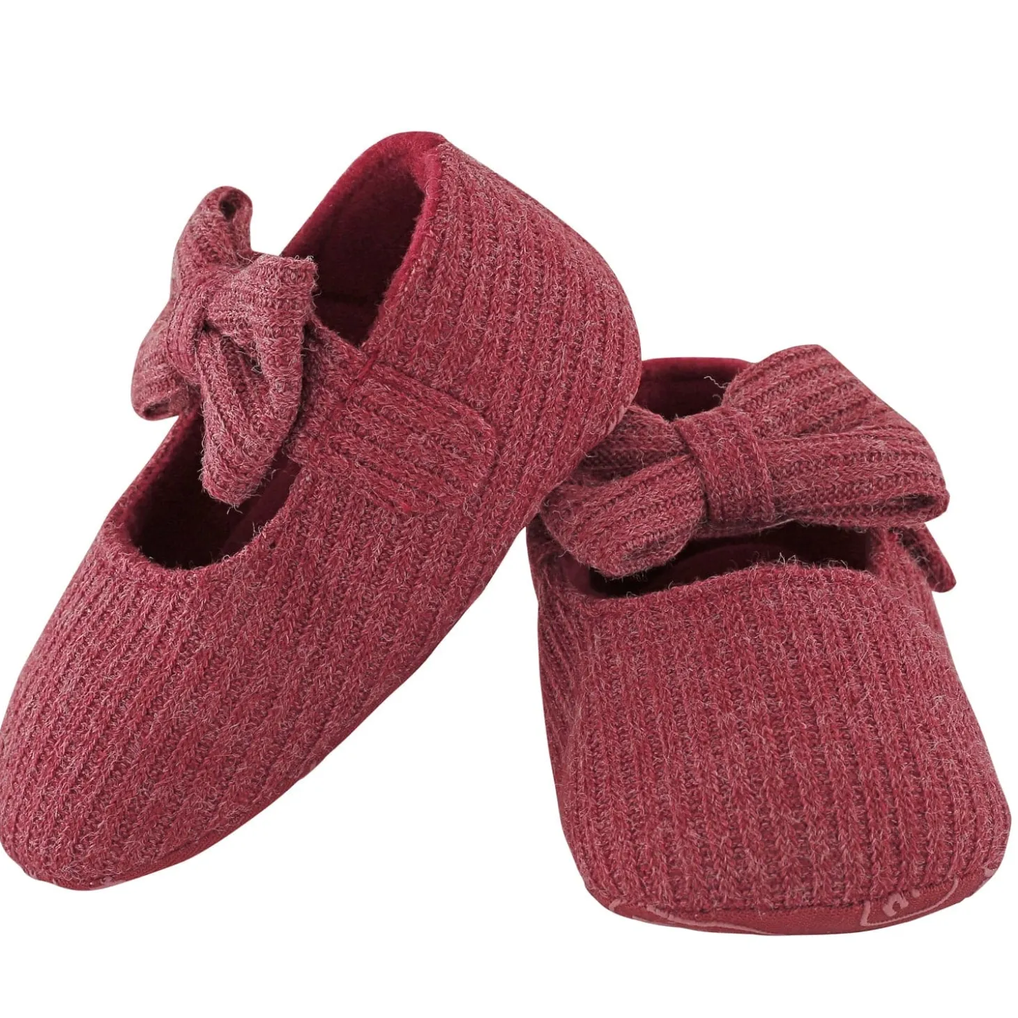 Pretty Bow Maroon Booties