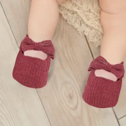 Pretty Bow Maroon Booties