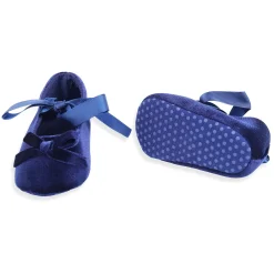 Princess Bowknot Premium Girls Anti-Slip Ballerina Booties - Blue
