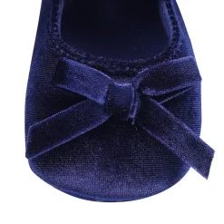 Princess Bowknot Premium Girls Anti-Slip Ballerina Booties - Blue