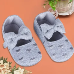 Princess Heart Premium Girls Anti-Slip Ballerina Booties - Grey
