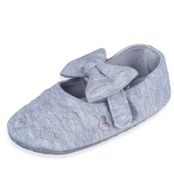 Princess Heart Premium Girls Anti-Slip Ballerina Booties - Grey