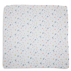 Printed White Muslin Small Blanket