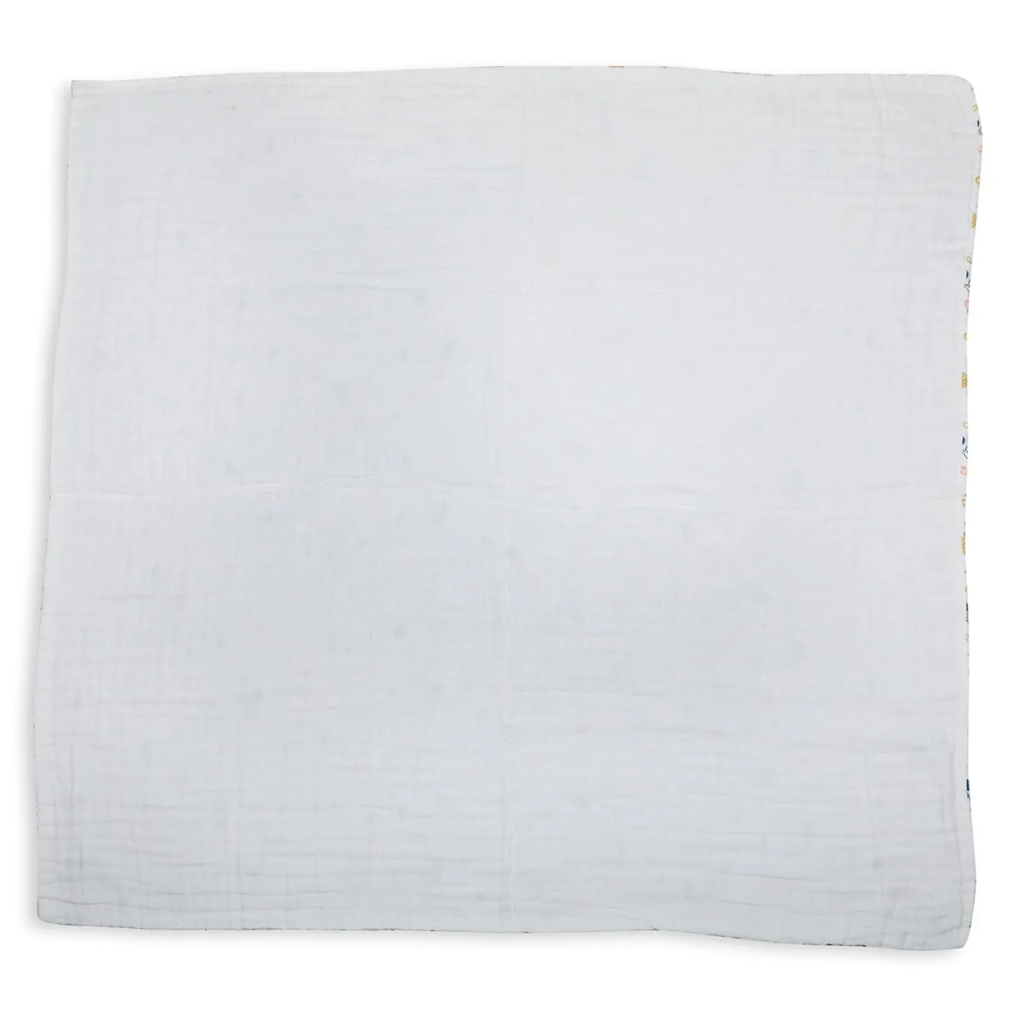 Printed White Muslin Small Blanket