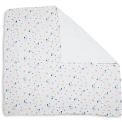 Printed White Muslin Small Blanket