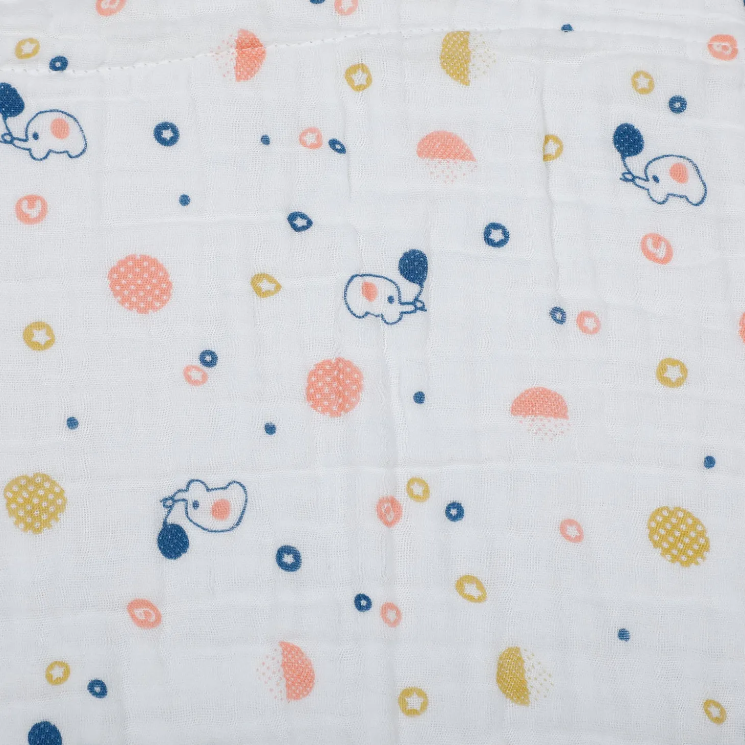 Printed White Muslin Small Blanket