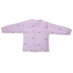 Puppy Face Full Sleeves 2 Piece Buttoned Pyjama Set Night Suit - Pink