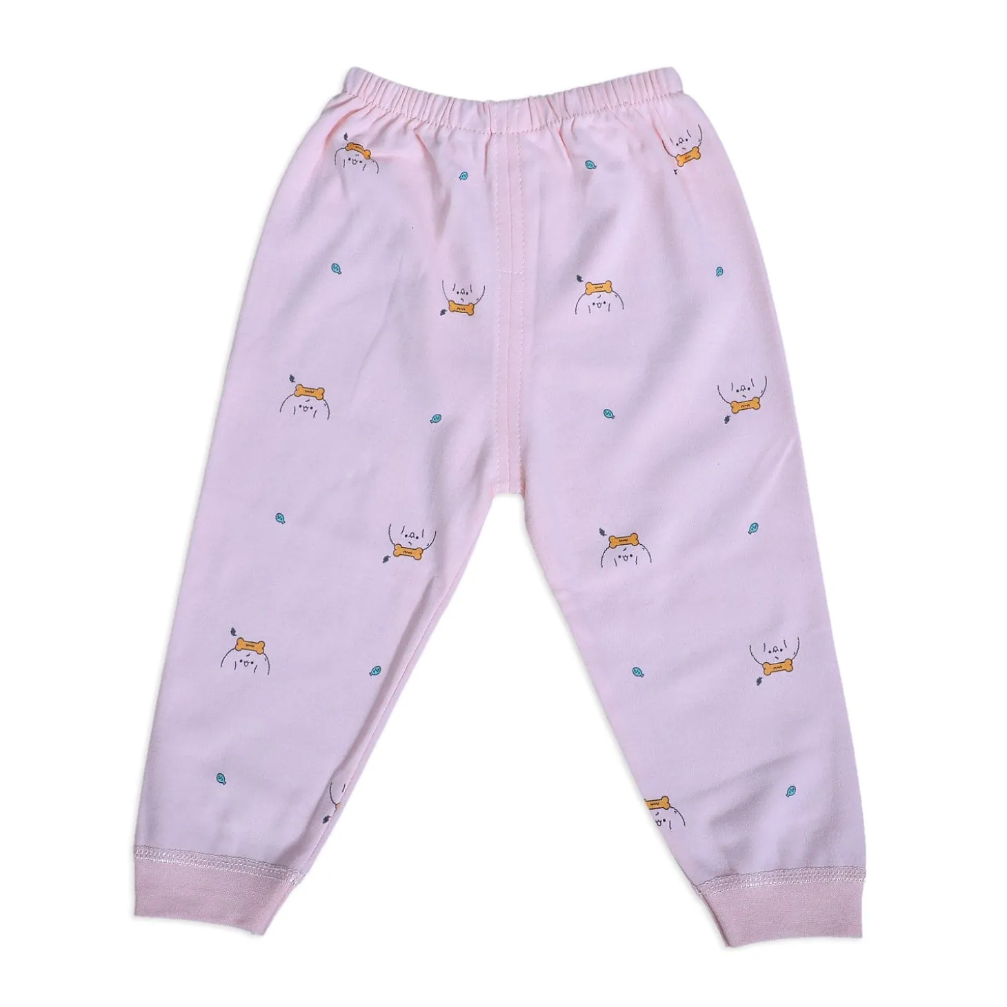 Puppy Face Full Sleeves 2 Piece Buttoned Pyjama Set Night Suit - Pink