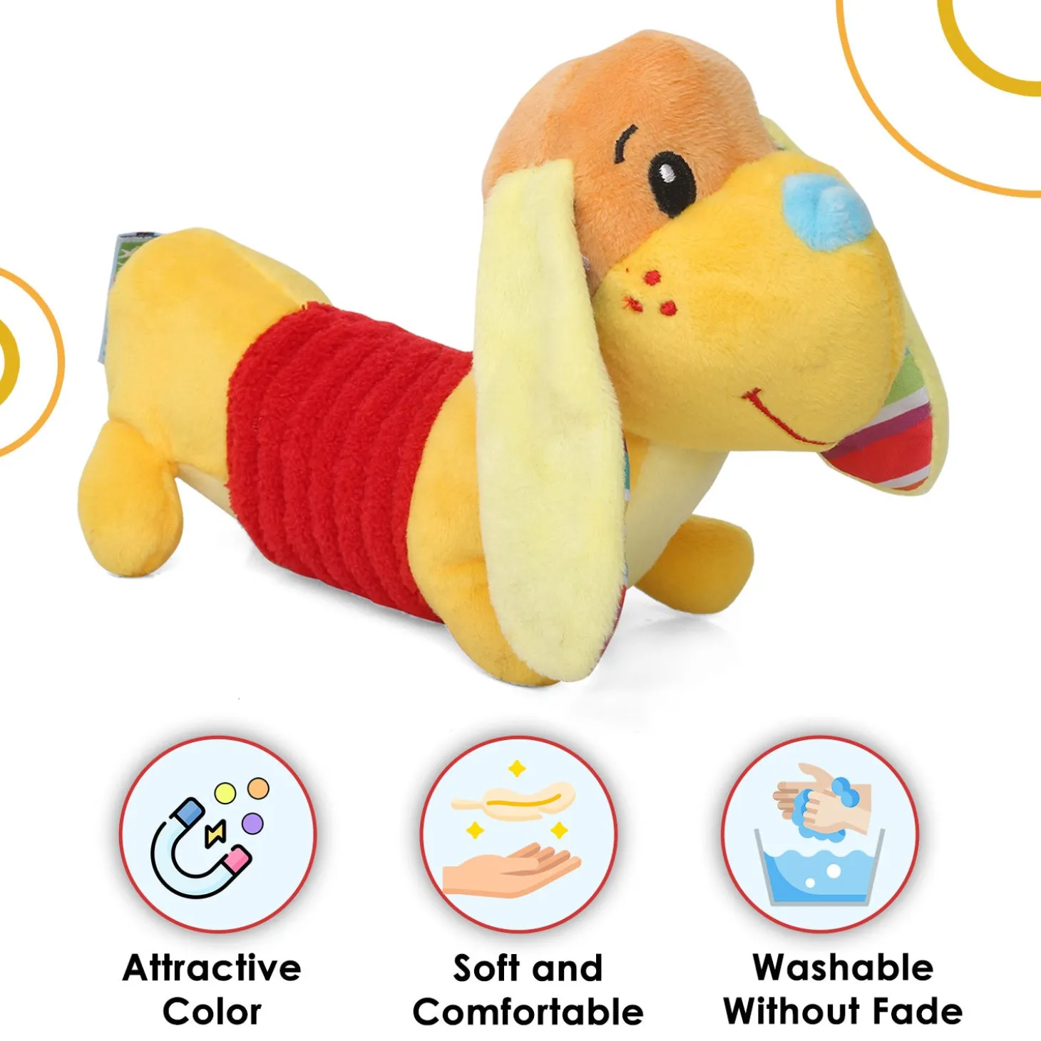 Puppy Yellow Soft Rattle Toy