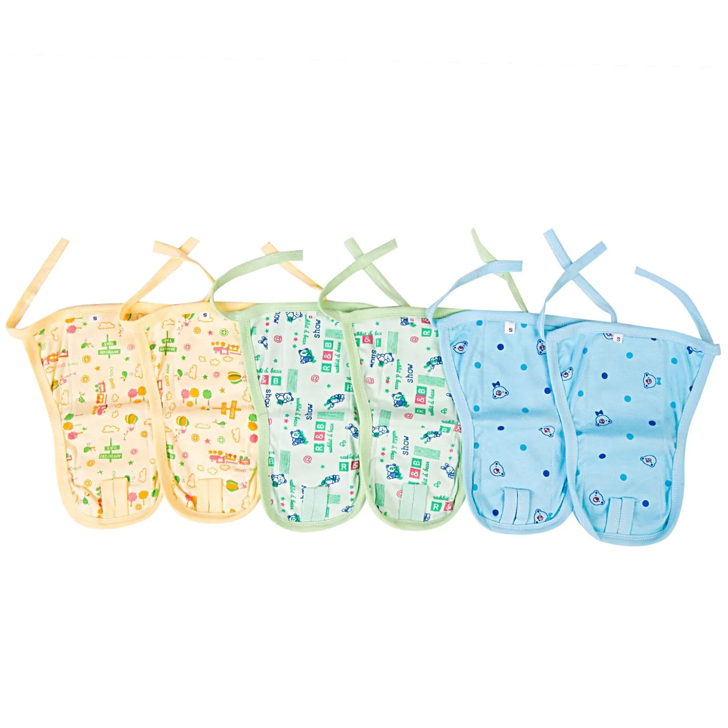 Rabbit And Bear Adventures Multicolour 6 Pk Padded Langot