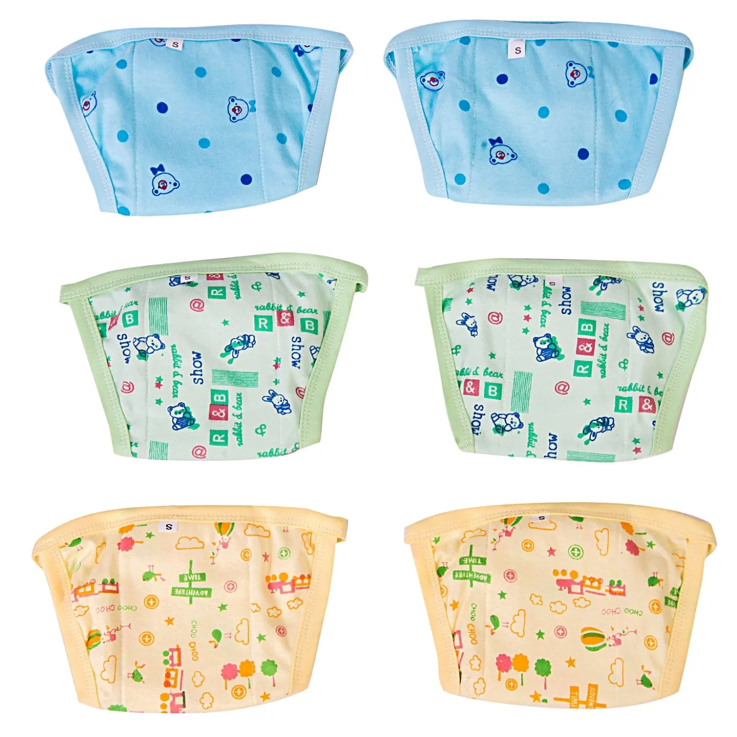 Rabbit And Bear Adventures Multicolour 6 Pk Padded Langot